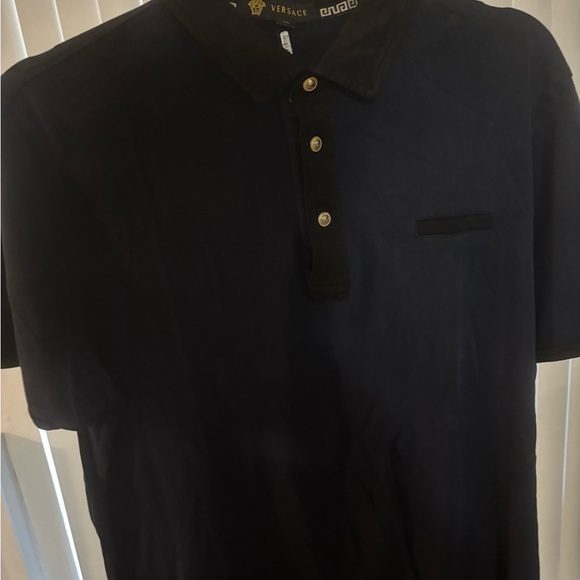 Versace Men's Dark Blue Polo Shirt - Picture 4 of 6
